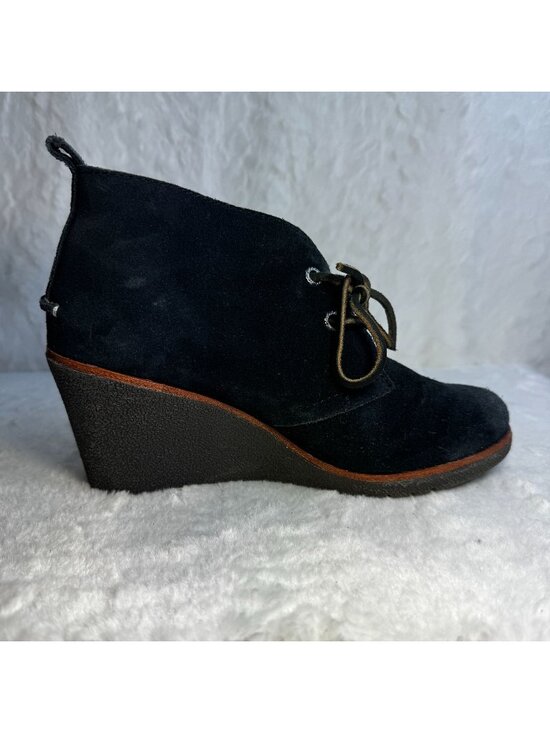 Sperry Shoes - Sperry Top Sider Boots Womens 7 M Harlow Wedge Booties Black Leather 9103037